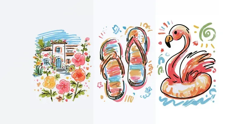 Summer Sketchbook Illustrations generated by undefined