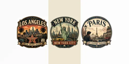 Vintage City Emblem Generator For Tshirts generated by chatgpt-image