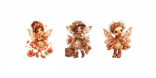 Whimsical Floral Fairy Character Clipart generated by chatgpt-image