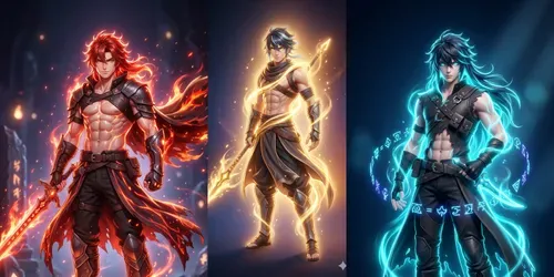 3D Anime Male RPG Ultra Glows generated by gemini-image