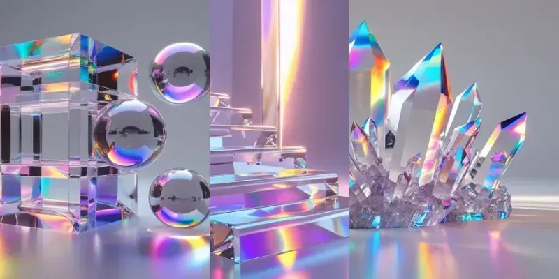 3D Holographic Crystal Glass Backdrops generated by undefined