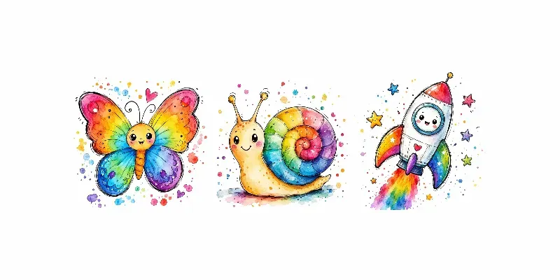 Whimsical Smiling Doodles Art generated by undefined