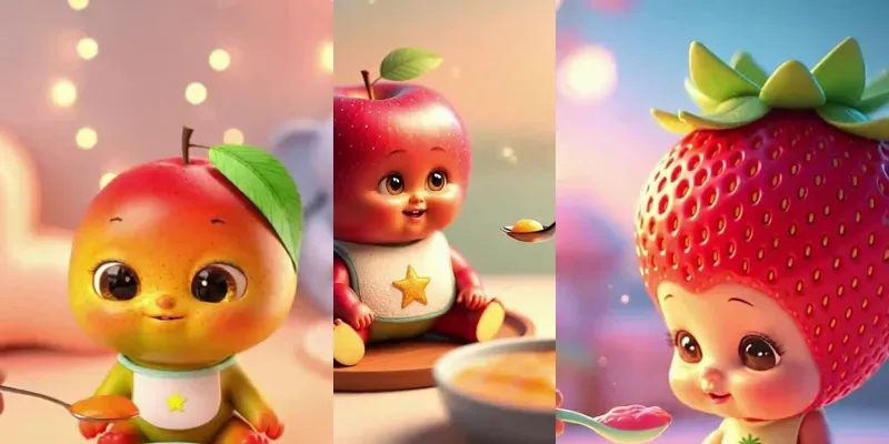 Adorable Fruit Baby Animations generated by undefined