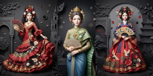Cultural Portraits In Paper Sculptures generated by gemini-image