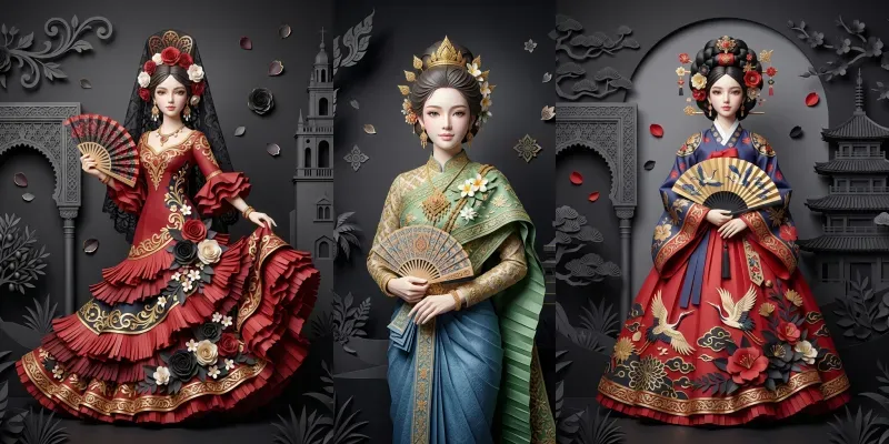 Cultural Portraits In Paper Sculptures