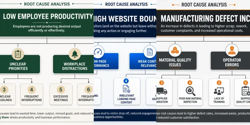 Root Cause Analysis Infographics generated by undefined