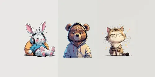 Cute Animal Illustrations generated by leonardo