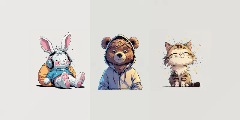 Cute Animal Illustrations generated by undefined