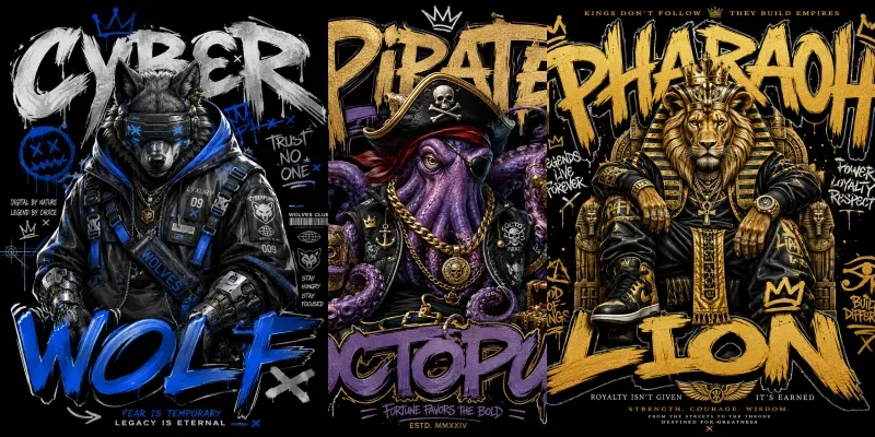 Urban Royal Mascot Streetwear Tshirts generated by undefined