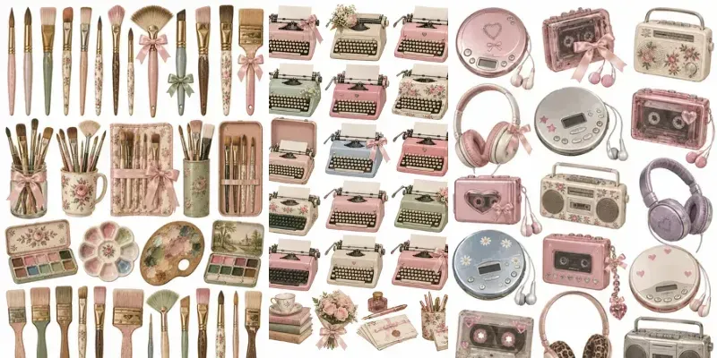 Analog Vintage Object Ephemera Sheets generated by undefined