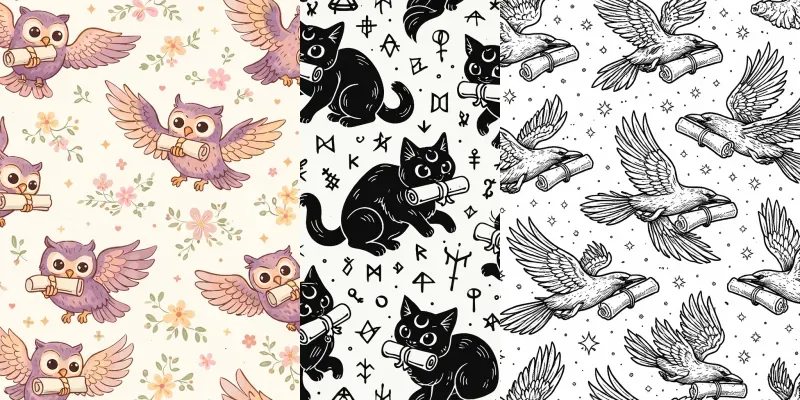 Seamless Mystical Animal Pattern Sets generated by undefined