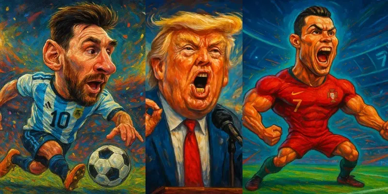 Vibrant Caricature Portraits generated by undefined