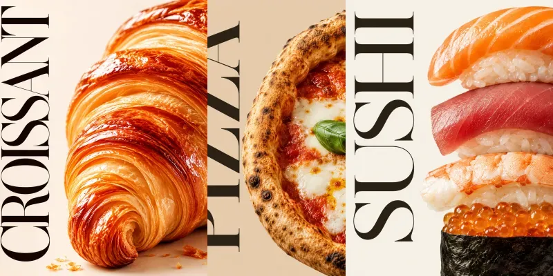 Luxury Editorial Food Typography Posters generated by undefined