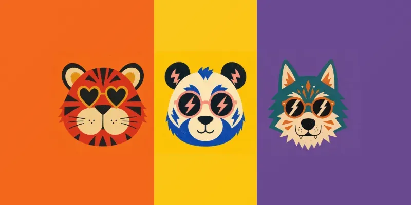 Funny Silkscreen Animal Character Art