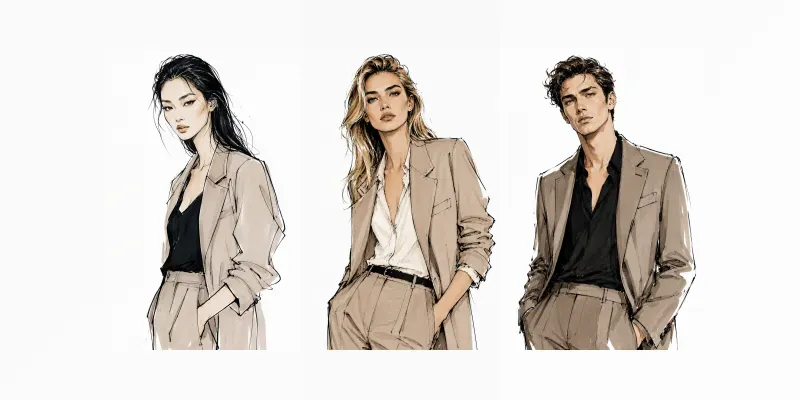 Voguestyle Minimalist Fashion Sketches generated by undefined