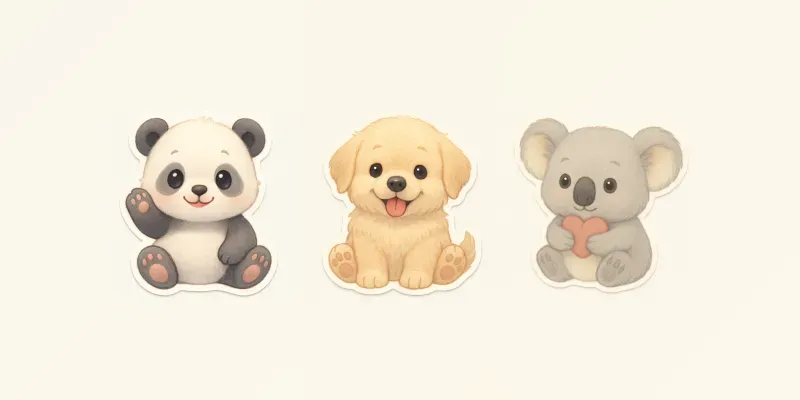 Cute Animal Sticker Portraits generated by undefined