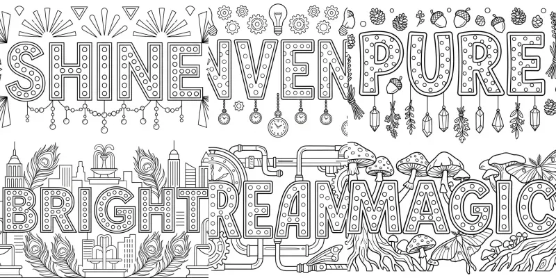 Clean Line Word Art Coloring generated by undefined
