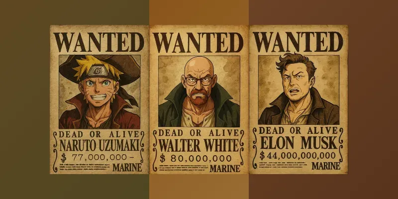 One Piece Wanted Bounty Posters generated by undefined