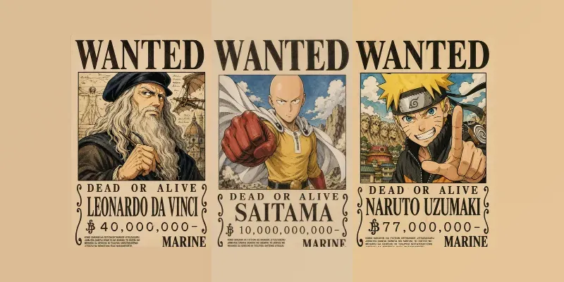 One Piece Wanted Bounty Posters generated by undefined