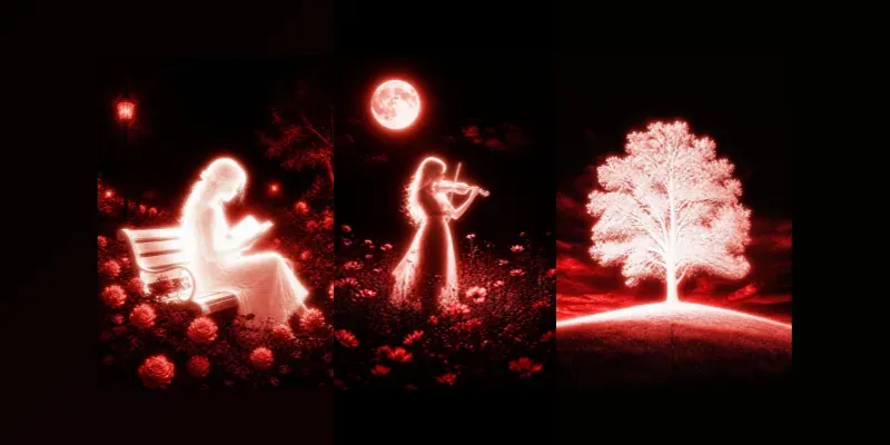 Ethereal Red Overexposed Photography generated by undefined