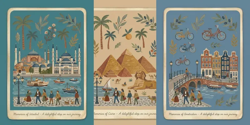 World Folk Travel Landmark Card Studios generated by undefined