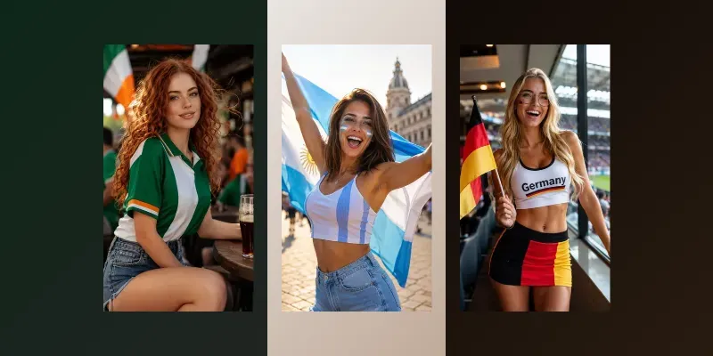 Stunning Female Football Fan Generator generated by undefined