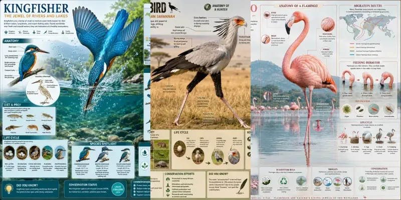 Epic Bird Encyclopedia Poster Series 01 generated by undefined