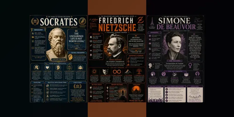 Philosopher Infographic Posters generated by undefined