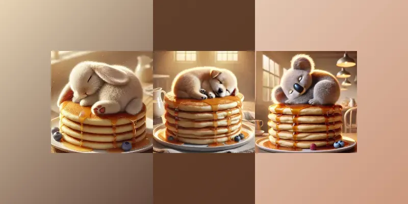Cute Sleepy Pancake Animals Sweet Dreams generated by undefined