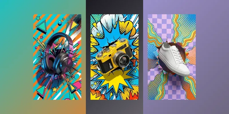 Pop Art Retro 3d Product Stages generated by undefined