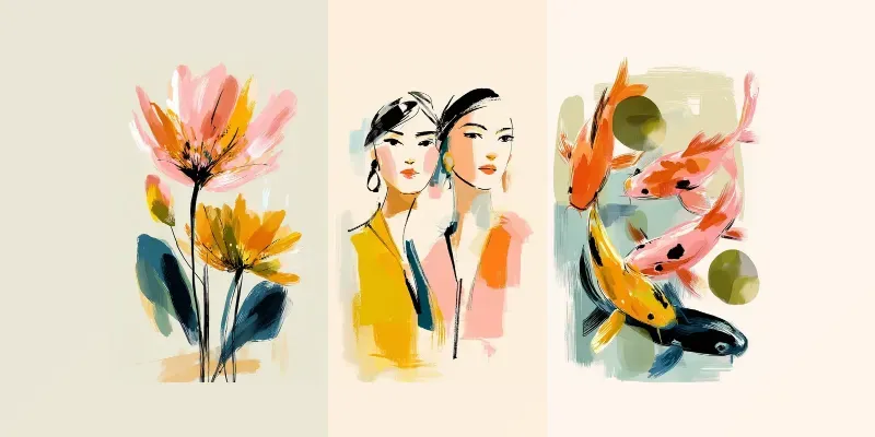 Expressive Brush Portrait Art generated by undefined