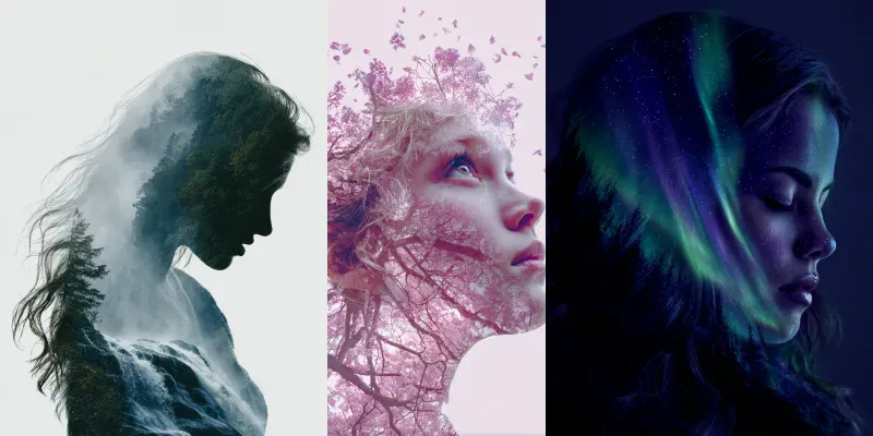 Double Exposure Portrait Art Generator generated by undefined