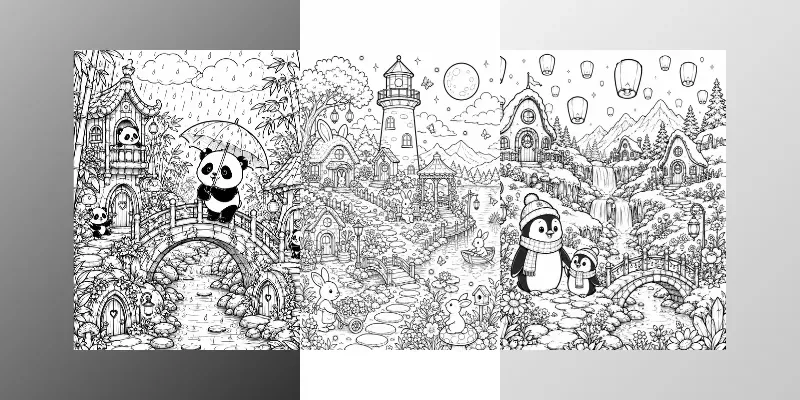 Animal Village Coloring Pages Ais generated by undefined