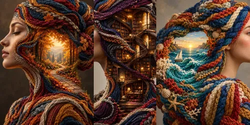 Knitted Nature Portraits generated by chatgpt-image