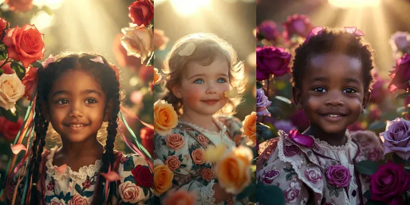 Ethereal Victorian Rose Children generated by undefined