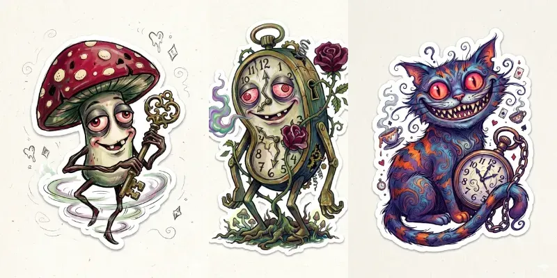 Psychedelic Wonderland Stickers generated by undefined