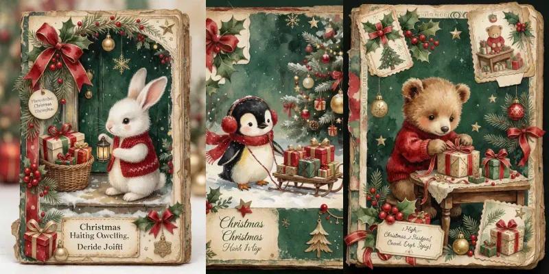 Merry Christmas Junk Journal Cards generated by undefined