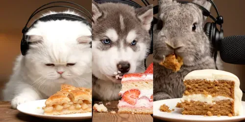 Asmr Cute Animals Mukbangs generated by veo