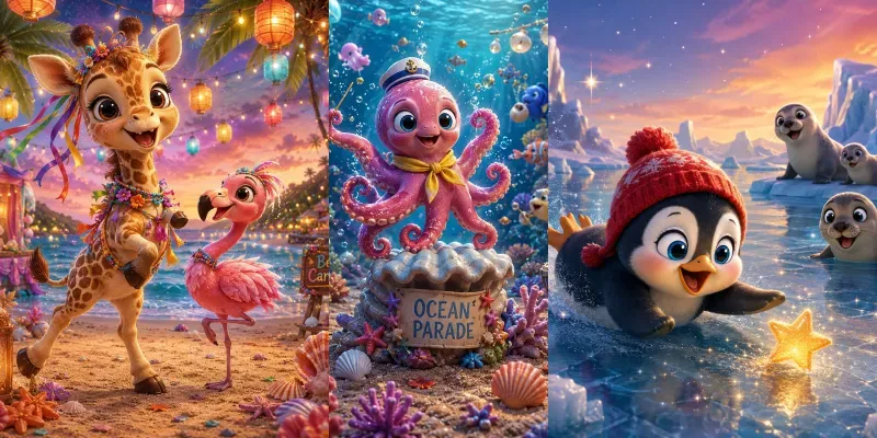 Magical Animal Scenes generated by undefined