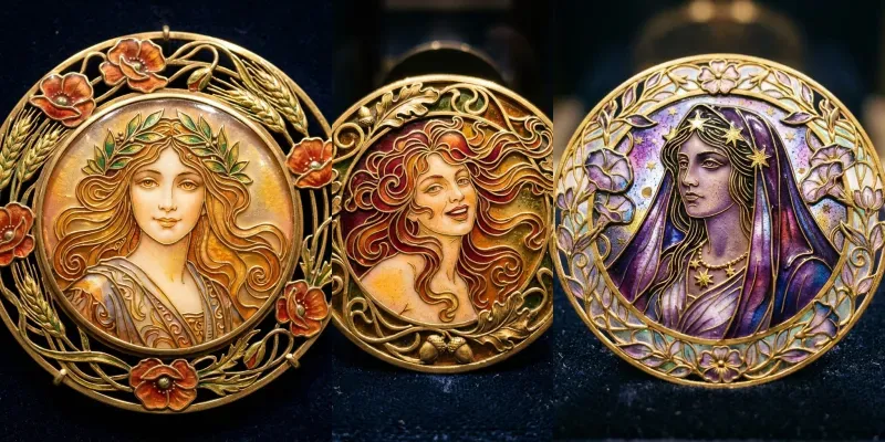 Cloisonné Enamel Heirloom Portraits