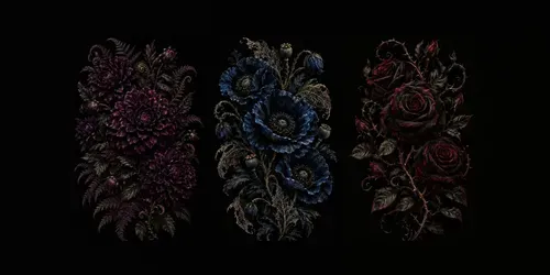 Gothic Dark Floral Wall Art generated by chatgpt-image