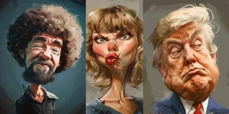 Exaggerated Caricature Portrait Art generated by undefined