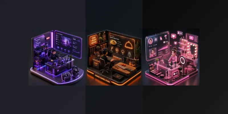 3d Isometric Streamer Avatar Studios generated by undefined