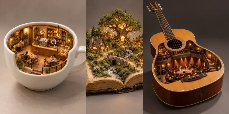 Miniature Worlds Inside Objects