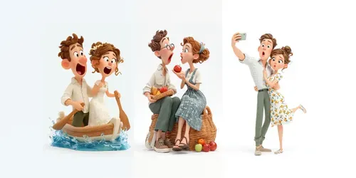 Cute Honeymoon Couple Clipart generated by midjourney