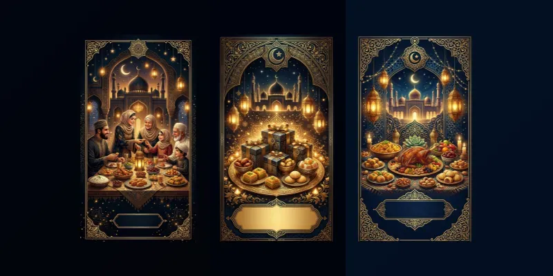 Luxury Eid Islamic Greeting Cards Gemi generated by undefined