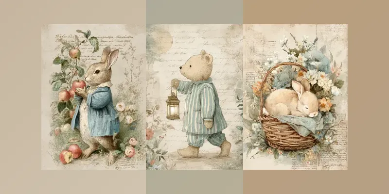 Storybook Kids Illustrations Junk Journals