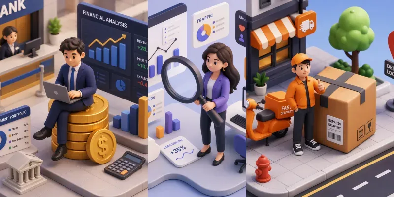 Modern Business 3D UI Character Assets generated by undefined