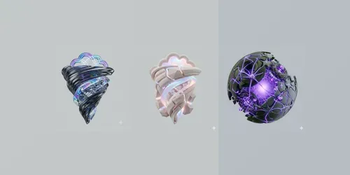 3D Surreal Abstract Branding Assets generated by gemini-image