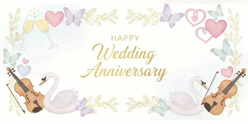 Elegant Wedding Anniversary Art generated by undefined